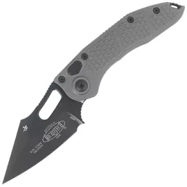 Microtech Stitch-A S/E Automatic Knife Natural Clear Aluminum, Black M390MK by Borka Blades and Tony Marfione (169-1NC)