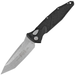 Microtech Socom Elite Auto T/E Knife Black Aluminum, Stonewashed M390 by Tony Marfione (161A-10)