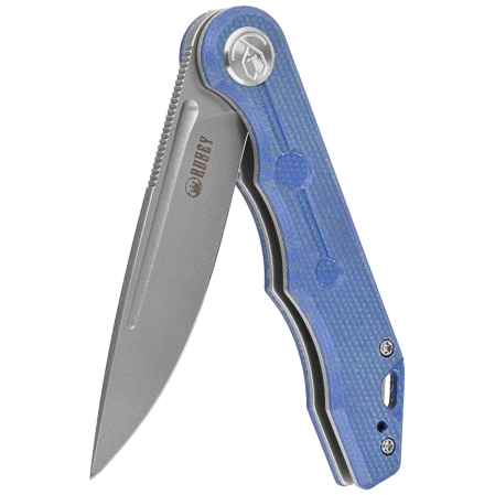Nóż składany Kubey Mizo Blue Micarta, Bead Blasted AUS-10 by Tiguass (KU312O)