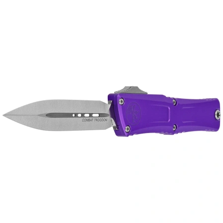 Microtech Combat Troodon Gen III D/E OTF Knife Purple Aluminum, Stonewashed M390MK by Tony Marfione (1142-10PU)