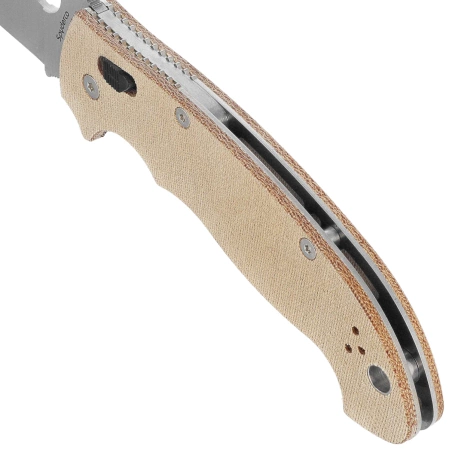 Nóż składany Spyderco Manix 2 XL Brown Canvas Micarta, Satin CPM Cru-Wear by Eric Glesser (C95MPCW2)