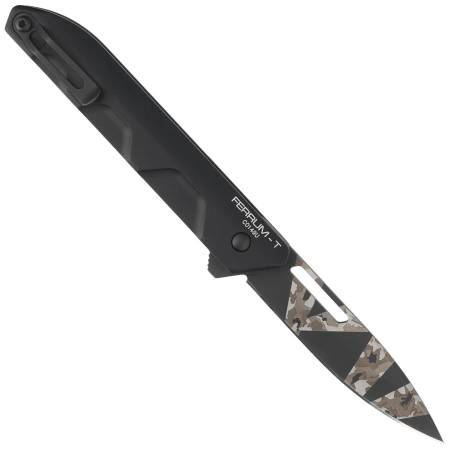 Nóż składany Extrema Ratio Ferrum T Black Warfare Aluminium, Geotech Camo N690 (04.1000.0367/BDW/BLK)
