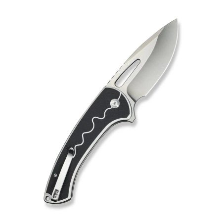Sencut Squiggy Knife White / Black G10, Satin 9Cr18MoV (S24082A-1)