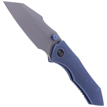 WE Knife High-Fin Blue Titanium, Gray Stonewashed CPM 20CV by Gavko Knives (WE22005-3)