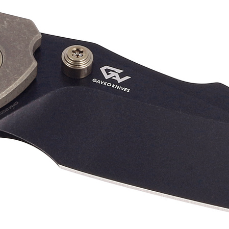 WE Knife High-Fin Bronze Titanium, Black Stonewashed CPM 20CV by Gavko Knives (WE22005-2)