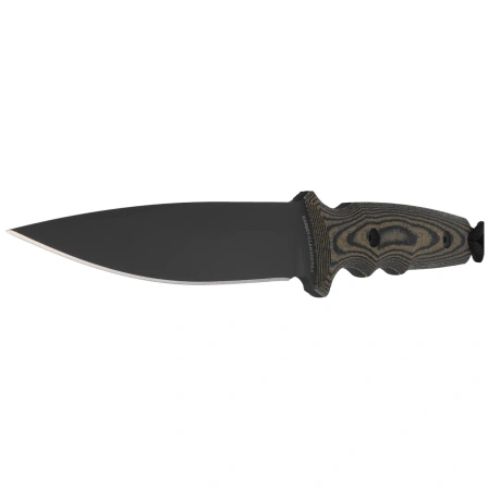 Spartan Blades Harsey Clandestina Knife Camo Linen Micarta, Black PVD MagnaCut by William W. Harsey (SB57BKCMKYBK)