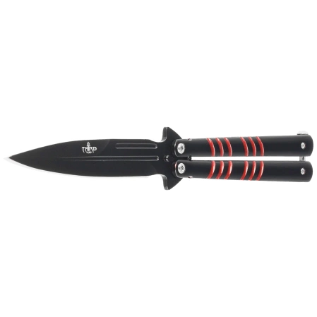 Nóż motylkowy Third Decor Habitat Balisong Black/Red Stainless Steel, Black 420 (16070R)