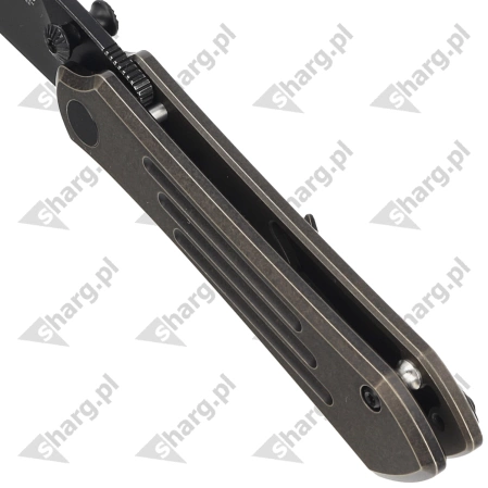 Bestech Icarus Knife Black-Bronze Stonewashed Titanium, Black Stonewashed M390 by Nick Rogers (BT2302B)