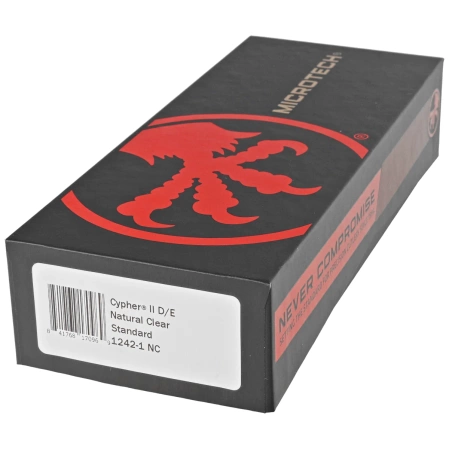 Nóż automatyczny OTF Microtech Cypher II D/E Natural Clear Aluminium, Black M390MK by Deryk Munroe i Tony Marfione (1242-1NC)