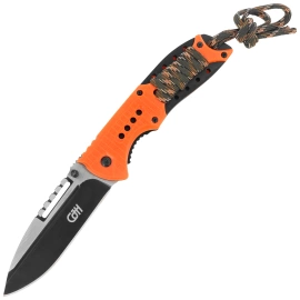 Herbertz CJH Orange Plastic/Paracord Knife, Black 420 (10000356)