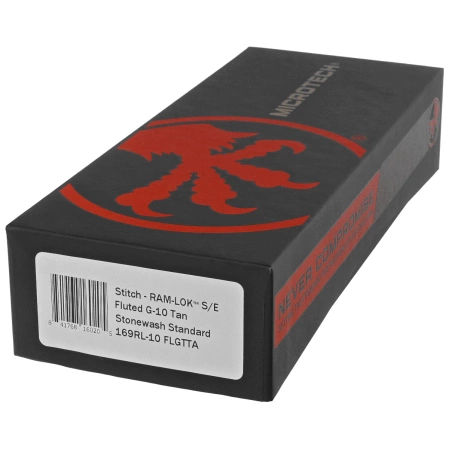 Nóż składany Microtech Stitch Ram-Lok S/E Tan Fluted G10, Stonewashed M390MK by Borka Blades and Tony Marfione (169RL-10FLGTTA)