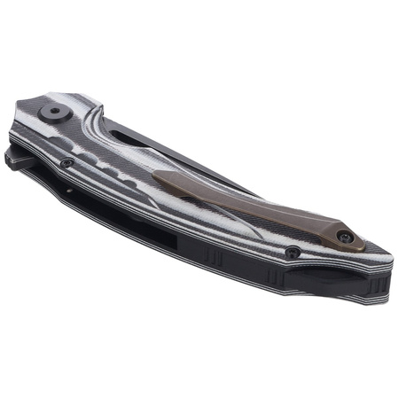 Bestech Knife Ornetta Carbon Fiber / White G10, Black Stonewash N690 by Kombou (BL02D)