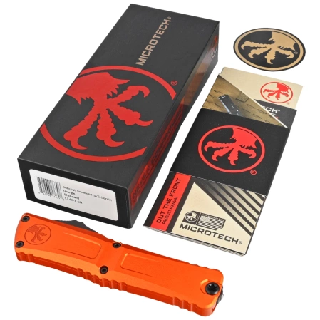 Nóż automatyczny OTF Microtech Combat Troodon Gen III S/E Orange Aluminium, Black M390MK by Tony Marfione (1143-1OR)