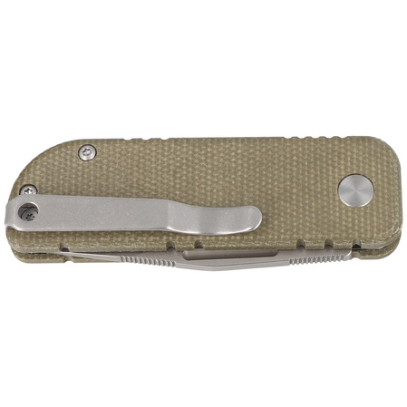 BlackFox NU-Bowie Green Micarta, Coarse Stone Washed D2 by Keanu Alfaro (BF-758-MI)