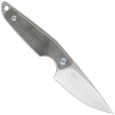 MKM Makro 1 Green Canvas Micarta Knife, Stonewashed by Jesper Voxnæs (MKMA01-GC)