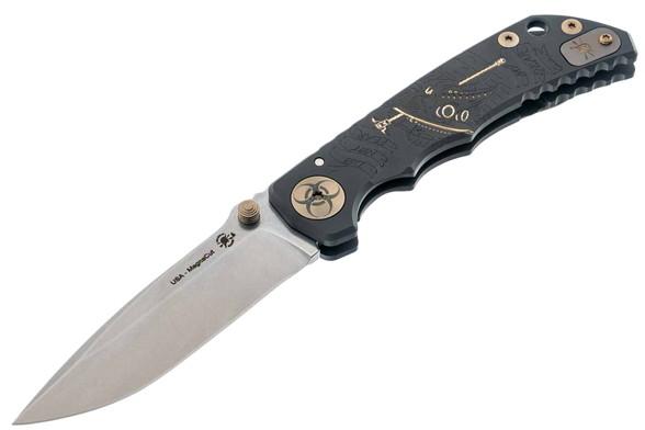 Nóż składany Spartan Blades Harsey Folder Plague Doctor Black/Gold Titanium MagnaCut by William W. Harsey (SF5DOCTOR BK)