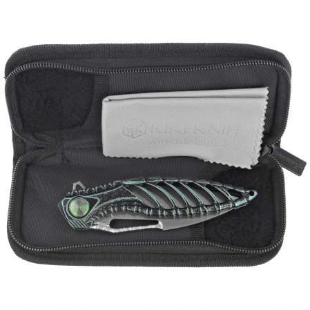 Nóż składany RikeKnife Thor6 Black / Green Titanium, Satin M390 (RK Thor6-M-BG))