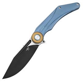 Nóż składany Bestech Seraph Blue Titanium, Black Stonewashed / Satin M390 by Kombou (BT2403D)