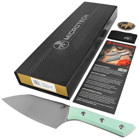 Microtech Santoku 6" Kitchen Knife Caribbean Blue G10, Stonewashed M390MK (3200-10CA)