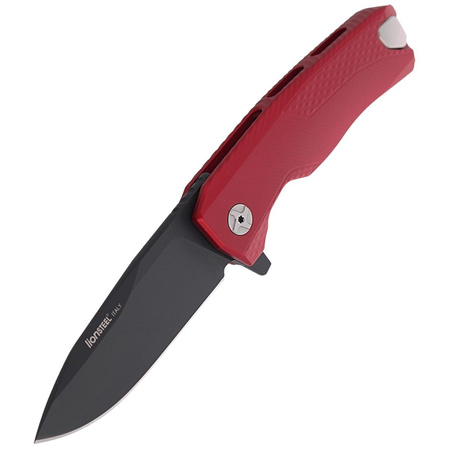 LionSteel ROK Knife Red Aluminum, Black M390 by Molletta (ROK A RB)