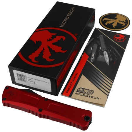 Nóż automatyczny OTF Microtech Combat Troodon Gen III S/E Merlot Aluminium, Black M390MK by Tony Marfione (1143-1MR)