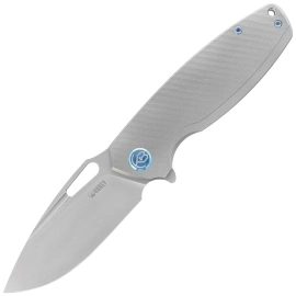 Kubey Tityus Knife Gray Titanium, Bead Blasted 14C28N (KB360A)