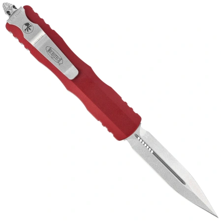 Nóż automatyczny OTF Microtech Dirac D/E Merlot Aluminium, Stonewashed by Tony Marfione (225-10MR)