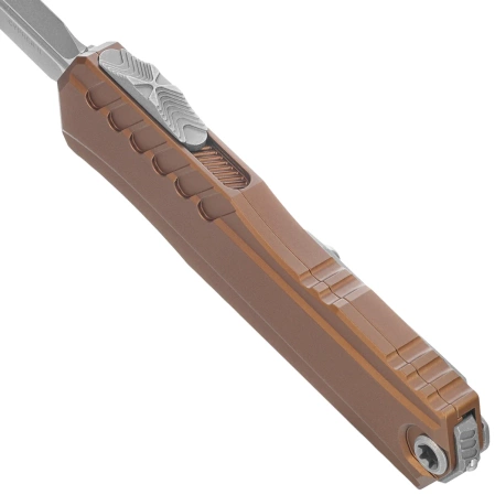 Nóż automatyczny OTF Microtech Cypher II D/E Tan Aluminium, Apocalyptic M390MK by Deryk Munroe and Tony Marfione (1242-10APTA)