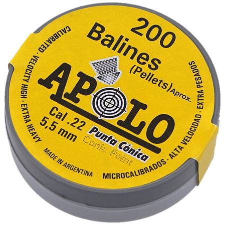 Apolo Conic AirGun Pellets .22/5.5 mm, 200 pcs 0.84g/13.0gr (11005)