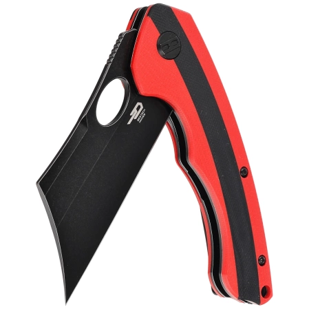 Nóż składany Bestech Skirmish Red / Black G10, Black Stonewashed D2 (BG44D)