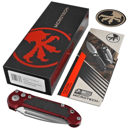 Nóż automatyczny Microtech LUDT Gen III S/E Merlot Aluminium, Apocalyptic M390MK by Tony Marfione (1135-10APMR)
