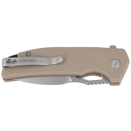 Kubey Knife RDF Tan G10, Bead Blasted AUS-10 by HYDRA Design (KU316D)