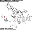 Krótka śruba mocująca muszkę Pietta Remington 1858 New Model Army/Navy Target (3538)