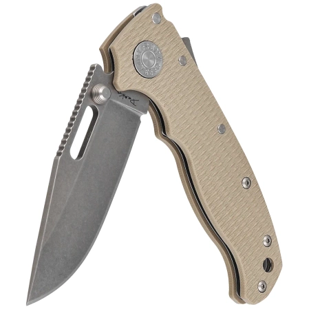 Demko AD20.5 Clip Point Knife Coyote Tan G10, Stonewashed CPM S35VN by Andrew Demko (205-S35-CPCT)
