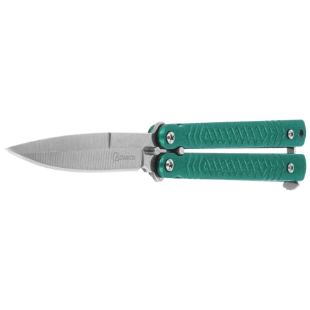 Nóż składany motylek Martinez Albainox Balisong Green Steel, Satin 3Cr13MoV (02228)