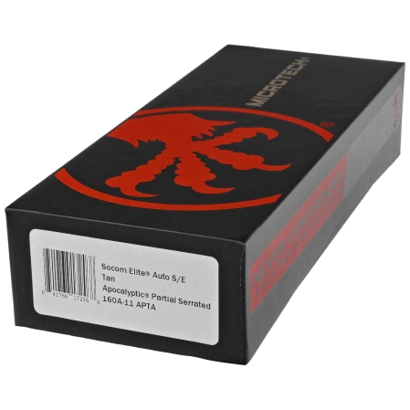 Nóż automatyczny Microtech Socom Elite Auto S/E Tan Aluminum, Apocalyptic P/S M390 by Tony Marfione (160A-11APTA)