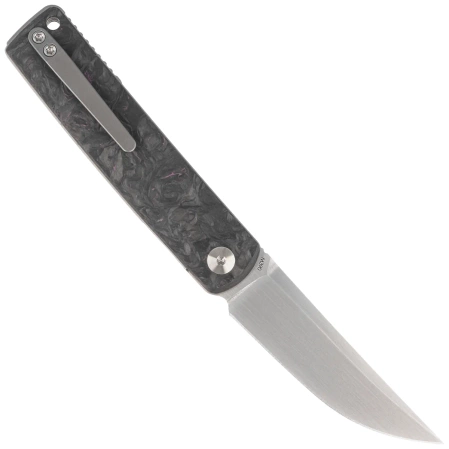 Nóż składany Reate Bushido Titanium/Dark Matter Purple Fat Carbon, Hand Satin M390 (BSO.DMP.SAT)