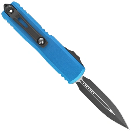 Microtech UTX-85 Gen IV D/E OTF Knife Blue Aluminum, Black M390MK by Tony Marfione (12324-1BL)