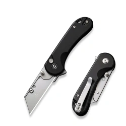 Civivi Elementum Utility Knife Black Aluminum, Stonewashed 6Cr13 (C23039B-1)