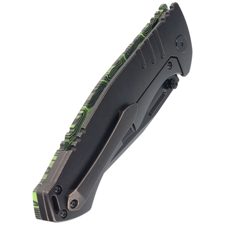 Nóż składany Bestech Keen II Black-Green G10/Titanium, Black Stonewashed CPM S35VN by Koens Craft (BT2301E)