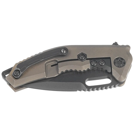 Heretic Medusa Manual T/E Antique Bronze Titanium, Black DLC MagnaCut Knife by Tony Marfione Jr. (H009-6A-TIBRZ)