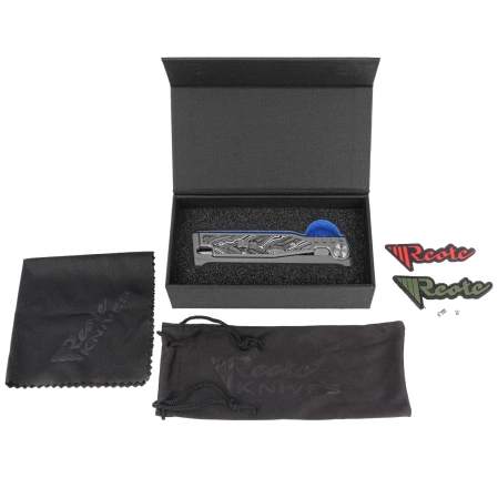 Nóż grawitacyjny Reate EXO-M Gravity D/E Bead Blasted Titanium/Damascus Black-White G10, Satin Elmax