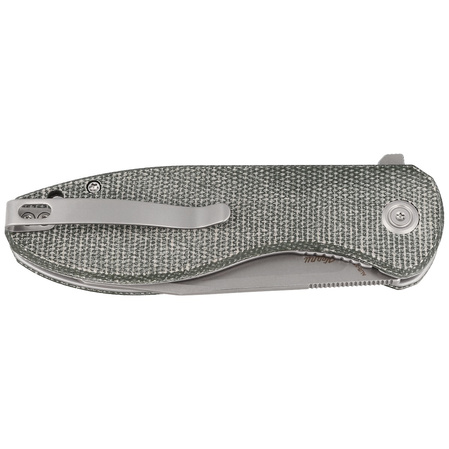 Kubey Knife Master Chief Green Micarta, Bead Blast AUS-10 by Keanu Alfaro (KU358I)