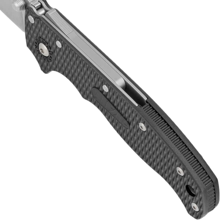 Nóż składany Demko AD20.5 Shark Foot Black Grivory, Stonewashed D2 by Andrew Demko (205-BLK-D2-EP)