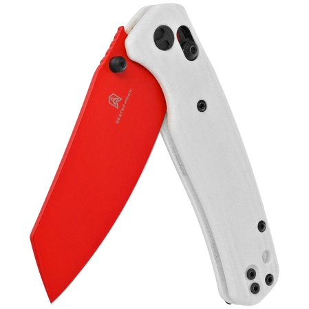 Bestechman Cicada's Wing Knife White G10, Red 10Cr15MoV (BMK06G)
