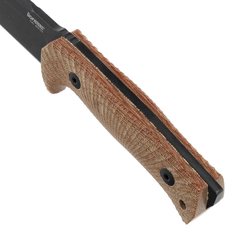 LionSteel Tactical Knife Natural Canvas Micarta, Black Stonewashed Niolox by Molletta (T5B CVN)