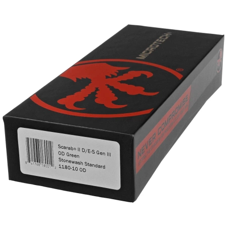 Nóż automatyczny OTF Microtech Scarab II Gen III D/E-S OD Green Aluminium, Stonewashed M390MK by Tony Marfione (1180-10OD)