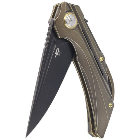 Bestech Vigil Bronze Titanium, Black Stonewashed M390 by Kombou Knife (BT2201D)