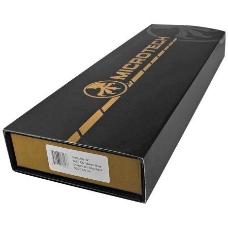 Nóż kuchenny Microtech Santoku 6" Caribbean Blue G10, Stonewashed M390MK (3200-10CA)