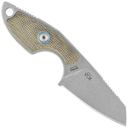 Nóż na szyje MKM Mikro 2 Green Canvas Micarta, Stonewashed M390 by Jesper Voxnæs (MKMR02-GC)